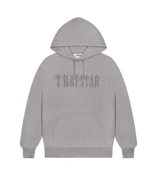 Sudadera Trapstar Chenille Decoded gris con logo bordado