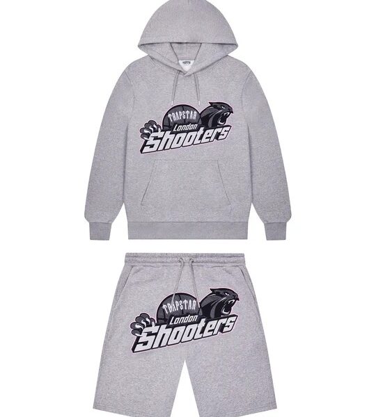 Conjunto Trapstar Shooters gris con sudadera y shorts original